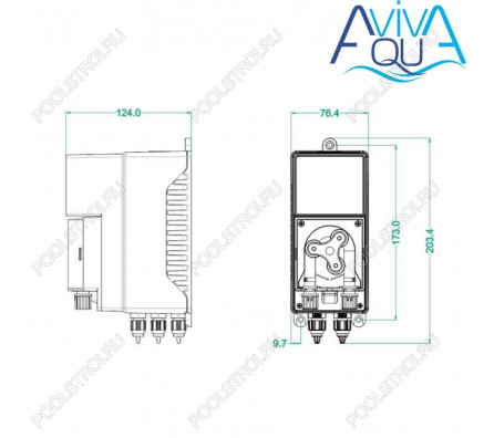 Перистальтический дозирующий насос Aquaviva KTPH Smart Plus pH/Rx 7 л/ч + набор PH